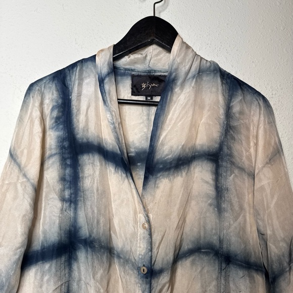 Johnny Was Biya 100% Silk Tie Dye Oversized Tunic Blouse - Picture 3 of 9